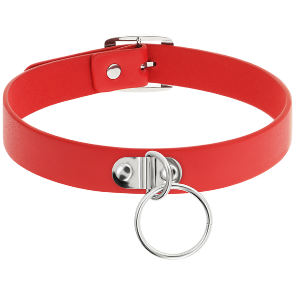 COQUETTE CHIC DESIRE - COLAR DE COURO VEGANO VERMELHO ACESSÓRIO FETISH MULHER - Image 3