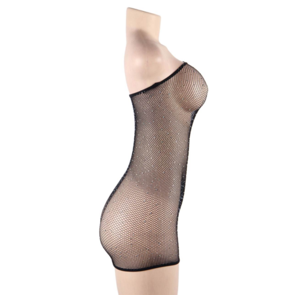 QUEEN LINGERIE - VESTIDO CORPO REDE COM DIAMANTES S/L - Image 5