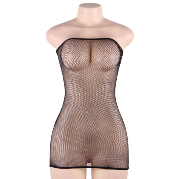 QUEEN LINGERIE - VESTIDO CORPO REDE COM DIAMANTES S/L - Image 3