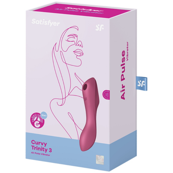 SATISFYER - VIBRADOR DE PULSO DE AR CURVY TRINITY 3 VERMELHO - Image 3