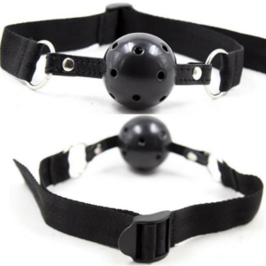 MORDAÇA BOLA RESPIRÁVEL FETICHE PRETO OHMAMA