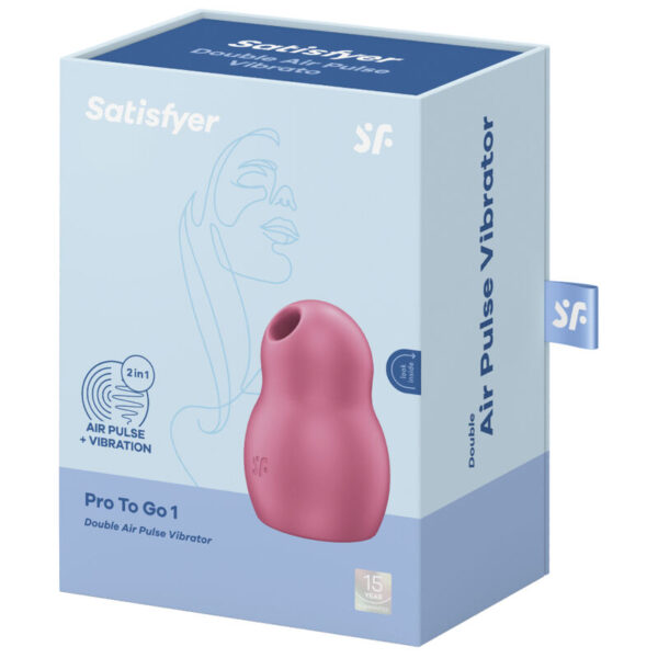 SATISFYER - PRO TO GO 1 ESTIMULADOR E VIBRADOR DE PULSO DE AR DUPLO VERMELHO - Image 4