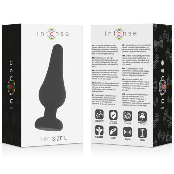 INTENSE - PLUG ANAL PIPO L SILICONE PRETO 13 CM - Image 4