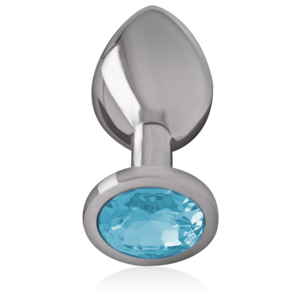 INTENSE - PLUG ANAL DE METAL DE ALUMÍNIO COM CRISTAL AZUL TAMANHO S - Image 3
