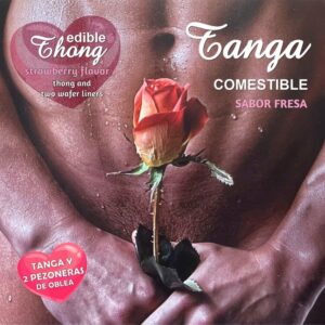 HOTFLOWERS - TANGA MASCULINA+ 2 BICOS WAFER DE MORANGO /es/pt/en/fr/it/