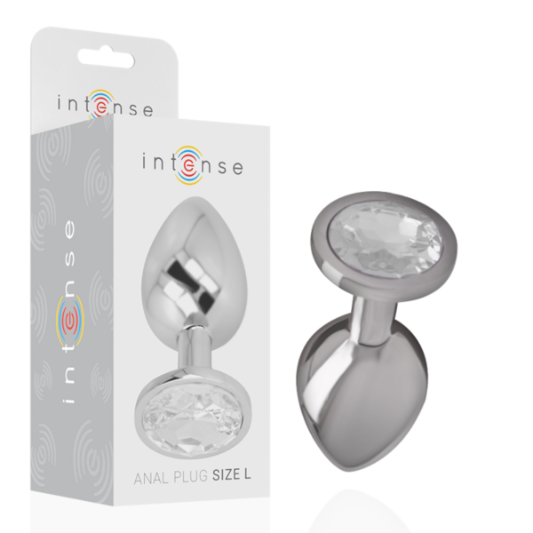 INTENSE - PLUG ANAL DE METAL DE ALUMÍNIO COM CRISTAL PRATA TAMANHO L - Image 2