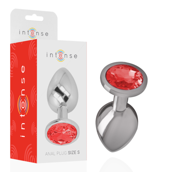 INTENSE - PLUG ANAL DE METAL DE ALUMÍNIO COM CRISTAL VERMELHO TAMANHO S - Image 2
