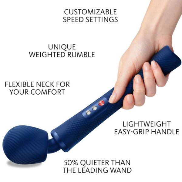 FUN FACTORY - VIM WAND RUMBLE VIBRADOR RECARGABLE SILICONA NARANJA - Image 2