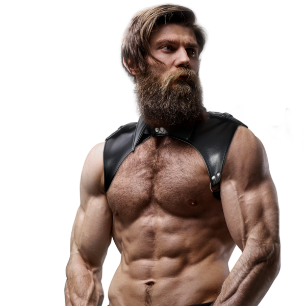 FETISH SUBMISSIVE ATTITUDE - ARNÊS DE PESCOO DE COURO ECO AJUSTVEL BRIGADA MASCULINA - Image 3