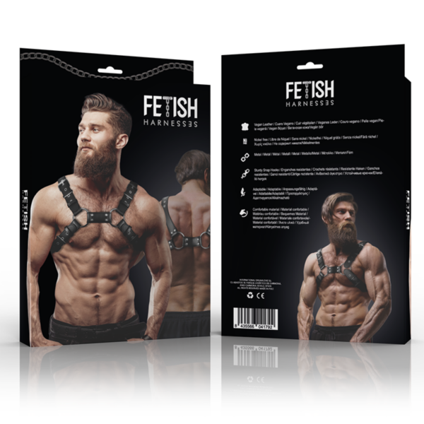 FETISH SUBMISSIVE ATTITUDE - ARNÊS DE BULLDOG DE PEITO DE COURO ECO AJUSTVEL PARA HOMEM - Image 4