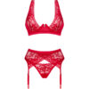 OBSESSIVE - LACELOVE SET TRES PIEZAS ROJO XS/S - Image 5