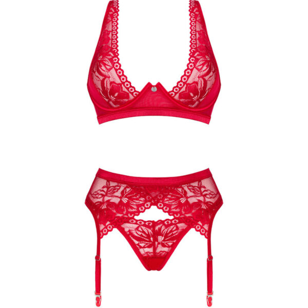 OBSESSIVE - LACELOVE SET TRES PIEZAS ROJO XS/S - Image 5