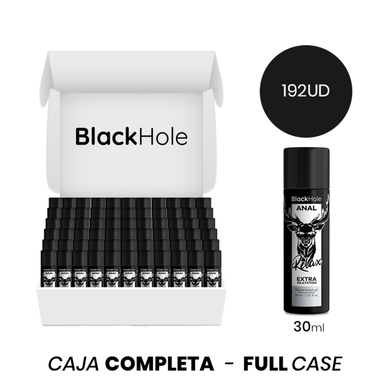MOQ 192 - DILATAÇÃO ANAL À BASE DE SILICONE BLACK HOLEGEL 30 ML