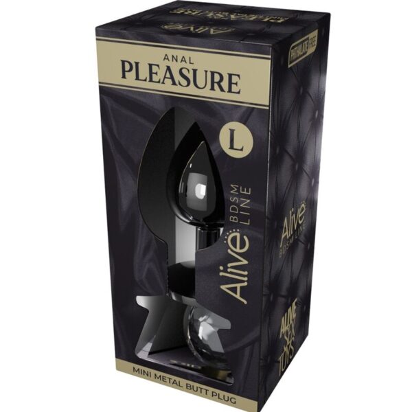 ALIVE - MINI PLUG PRAZER ANAL METAL PRETO TAMANHO L - Image 2