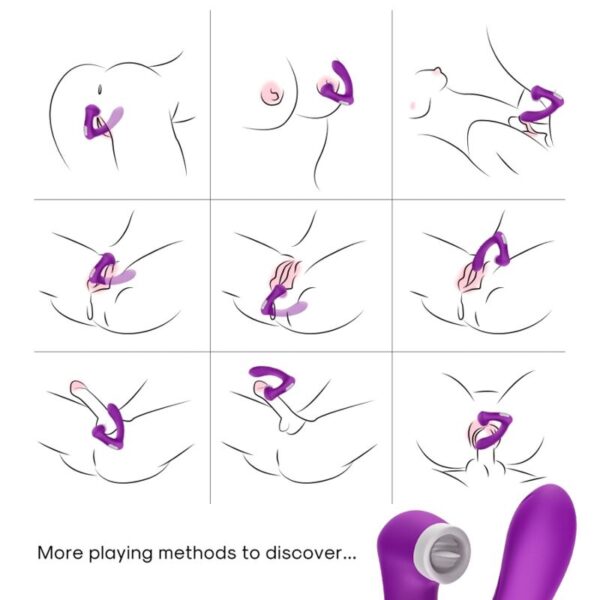 ARMONY - SECRETKISS LICKING CLITÓRIS VIBRATÓRIO E VIBRADOR CURVO ROXO - Image 4