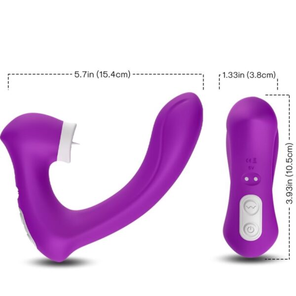 ARMONY - SECRETKISS LICKING CLITÓRIS VIBRATÓRIO E VIBRADOR CURVO ROXO - Image 3