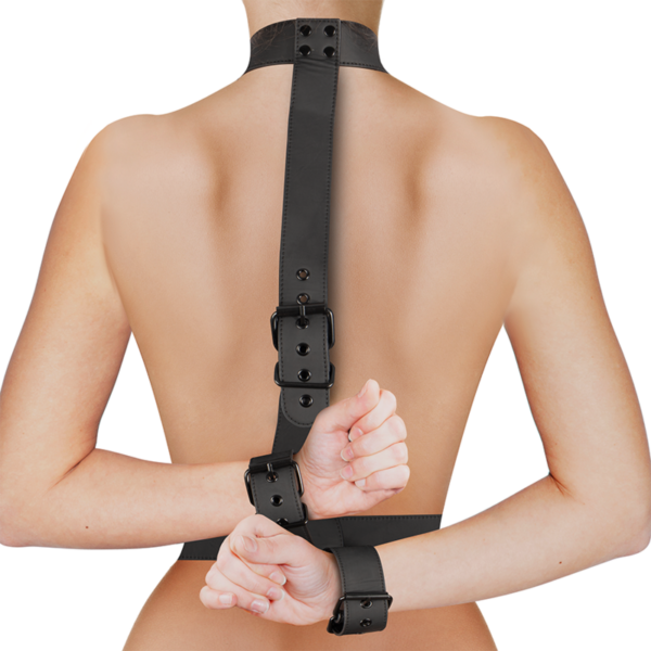 FETISH SUBMISSIVE BONDAGE - CONJUNTO DE RESTRAINT CORPORAL DE COLAR E PULSO - Image 3