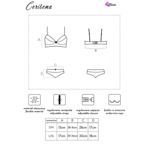 LIVCO CORSETTI FASHION - CERISEMA LC 21005 BRA + CALA CORAL S/M - Image 5
