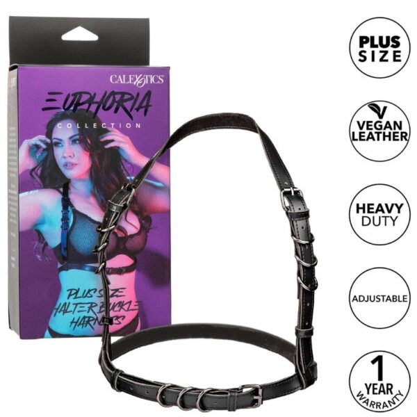 CALEXOTICS - EUPHORIA PLUS SIZE HALTER FIVELA ARNÊS PRETO - Image 2