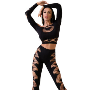 CHILIROSE - CR 4436 TOP  LEGGINS PRETO S/L