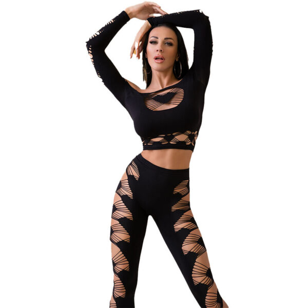 CHILIROSE - CR 4436 TOP  LEGGINS PRETO S/L