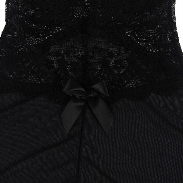 SUBBLIME - BABYDOLL TELA DE TUL DETALLE ENCAJE Y FLOR NEGRO S/M - Image 5