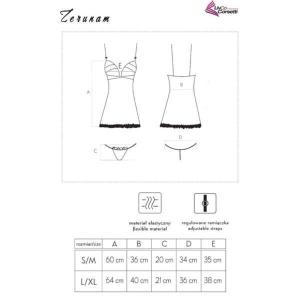 LIVCO CORSETTI FASHION - ZERUNAM SET BABYDOLL + TANGA NEGRO - Image 5