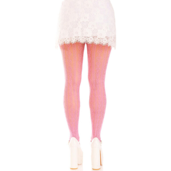 LEG AVENUE - MEDIAS CON ABERTURAS CORAZON  LAZOS ROSA - Image 2