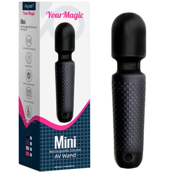 ARMONY - YOUR MAGIC MASSAGER E VIBRADOR RECARREGÁVEL 10 VIBRAÇÕES WAND DOTS PRETO - Image 5