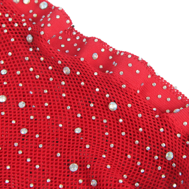 SUBBLIME - 952181 BODYSTOCKING DE REDE COM LUVAS E DIAMANTES VERMELHO TAMANHO ÚNICO - Image 4