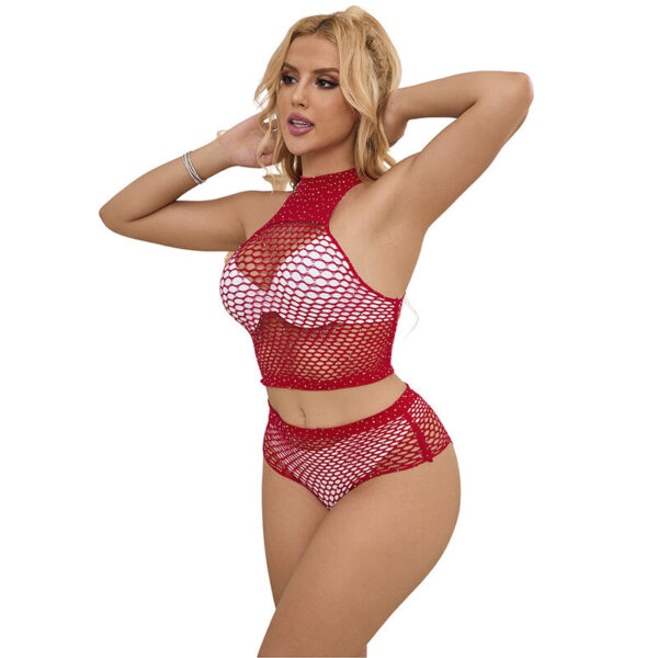 SUBBLIME - 952402 FISHNET SET COM DIAMANTES ROSA TAMANHO ÚNICO - Image 5