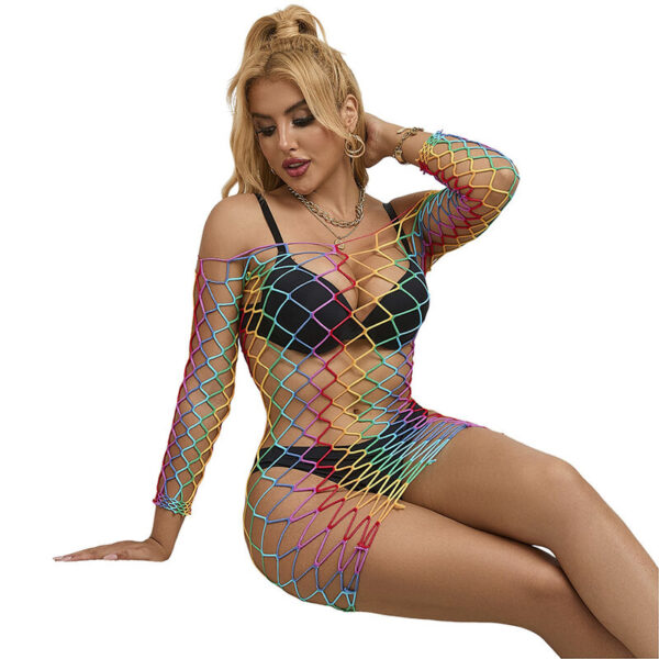 SUBBLIME - 952426 RAINBOW MANGA LONGA FISHNET VESTIDO TAMANHO ÚNICO - Image 2