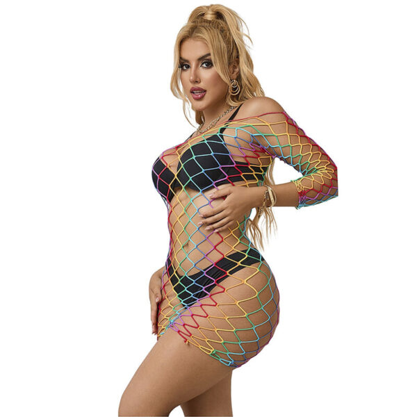 SUBBLIME - 952426 RAINBOW MANGA LONGA FISHNET VESTIDO TAMANHO ÚNICO - Image 5