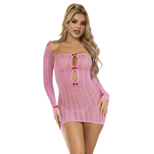 SUBBLIME - 952471 VESTIDO ROSA EM REDE TAMANHO ÚNICO - Image 4