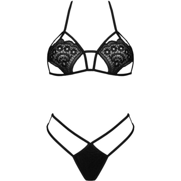 LIVCO CORSETTI FASHION - JIMENA LC 20216 BRA + TANGA PRETO TAMANHO ÚNICO - Image 3