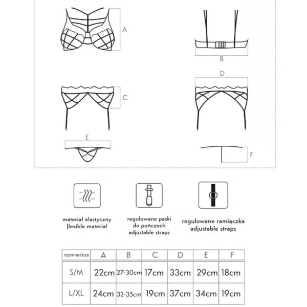 LIVCO CORSETTI FASHION - SOLEDAD LC 20217 SUJETADOR + PANTY + LIGUERO S/M - Image 4