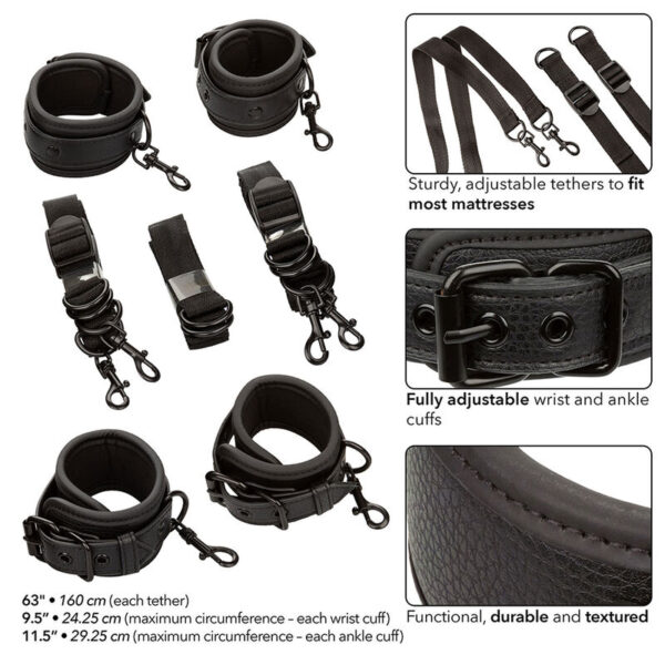 CALEXOTICS - NOCTURNAL RESTRIÇÕES DE CAMA COURO AJUSTÁVEL PRETO - Image 3