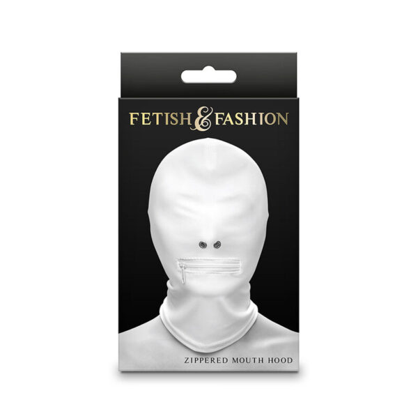 NS NOVELTIES - FETISH  FASHION FECHADO BOCA COM ZÍPER CAPUZ NYLON BRANCO - Image 2