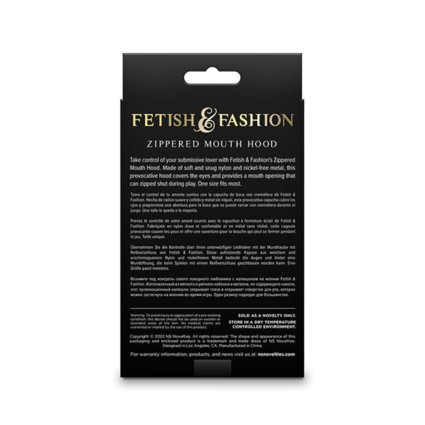 NS NOVELTIES - FETISH  FASHION FECHADO BOCA COM ZÍPER CAPUZ NYLON BRANCO - Image 3