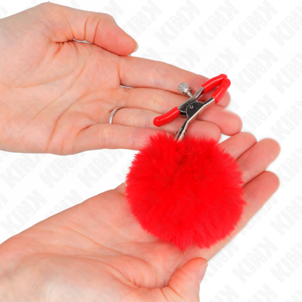 KINK - GRAMPO DE BOLA DE PELE FALSA VERMELHO 6 CM - Image 3