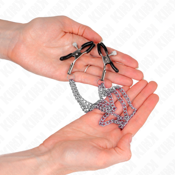 KINK - PINÇAS PARA BICOS COM 3 CORRENTES PRATA 20/23/28 CM - Image 3