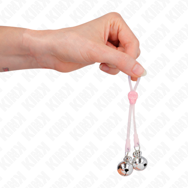KINK - PINÇAS DE CRÂNIO LUMINOSAS COM ANEL SINOS AJUSTÁVEIS ROSA / PRATA - Image 4