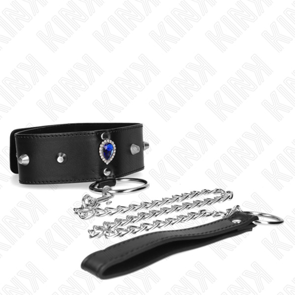 KINK - COLAR 65 CM COM ALÇA COM DIAMANTES AZUIS AJUSTÁVEL 36-43 CM X 5 CM - Image 4