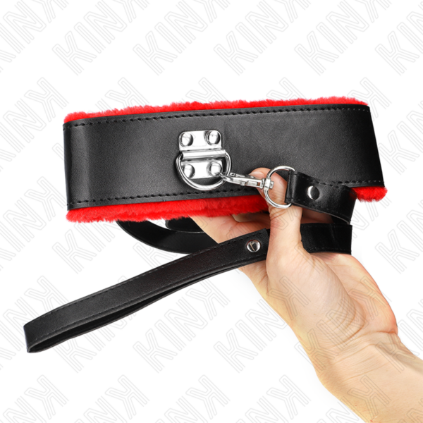 KINK - COLAR COM CINTO 116 CM COM ALÇA DE COURO VERMELHA AJUSTÁVEL 40-48 CM X 6 CM - Image 3