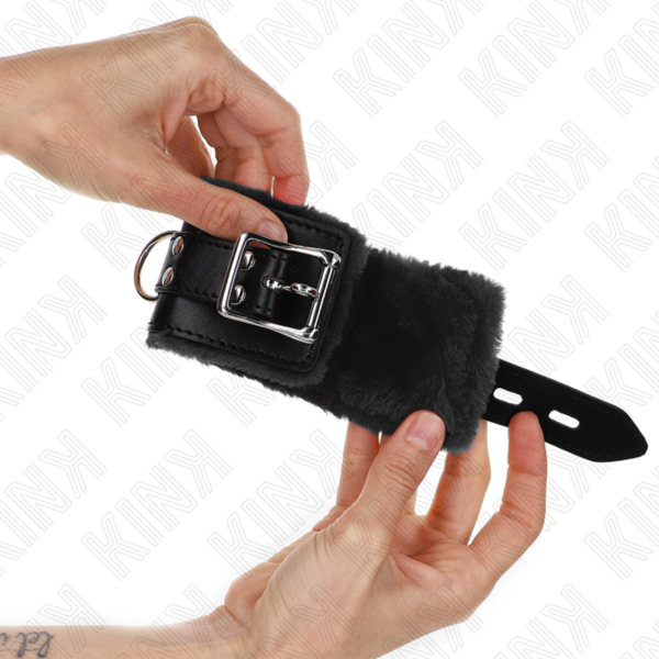 KINK - PULSO FORRO DE PELE PRETO COM CINTO PRETO AJUSTÁVEL 17-29 CM X 6 CM - Image 2