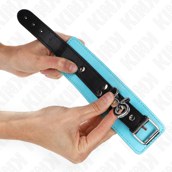 KINK - RETENÇÕES DE PULSO FECHÁVEIS PREMIUM PRETO / AZUL AJUSTÁVEIS 21-28 CM X 5,5 CM - Image 2