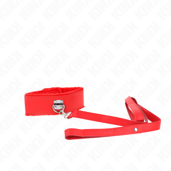 KINK - COLAR COM TRELA 116 CM COM PREGOS PRATA MODELO 4 VERMELHO AJUSTÁVEL 40-48 CM X 6 CM - Image 2