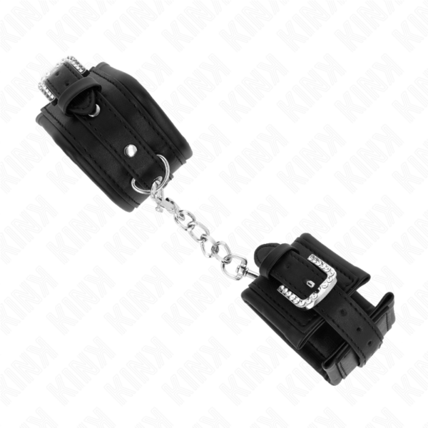 KINK - RETENÇÕES DE PULSO COM FIVELA DE RHINESTONE PRETO AJUSTÁVEIS 25-32 CM X 5,5 CM - Image 2