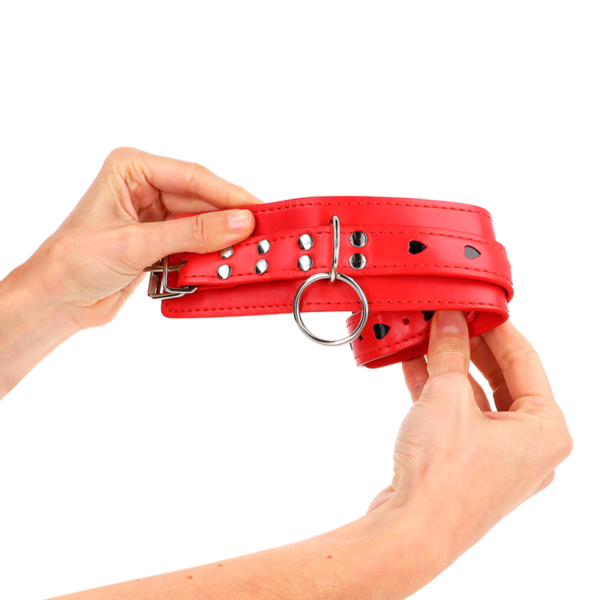 KINK - PULSO VERMELHO COM INSERÇÃO DE CORAÇÃO PRETO AJUSTÁVEL 21-28 CM X 5,5 CM - Image 4