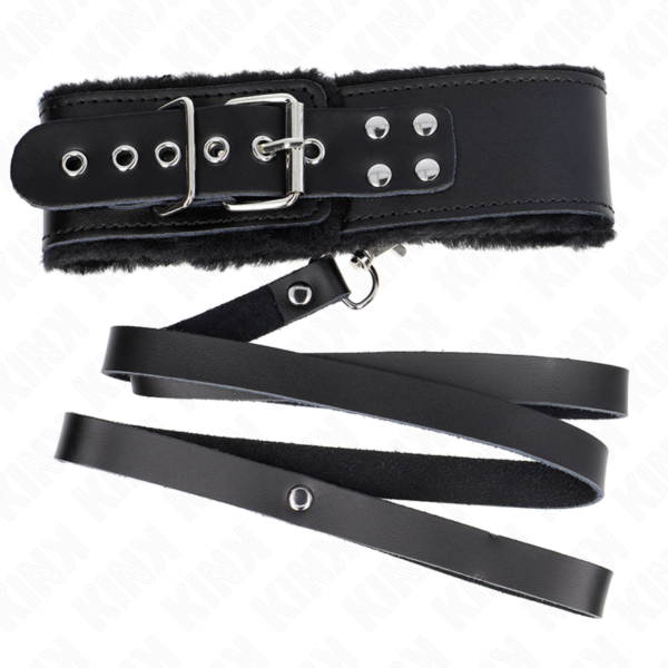 KINK - COLAR COM CINTO 116 CM COM ALÇA DE COURO PRETA AJUSTÁVEL 40-48 CM X 6 CM - Image 5